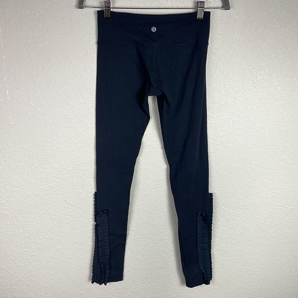 Lululemon Wunder Under Special Edition Ruffle Sides Leggings Full Length Black 4 - Picture 7 of 11